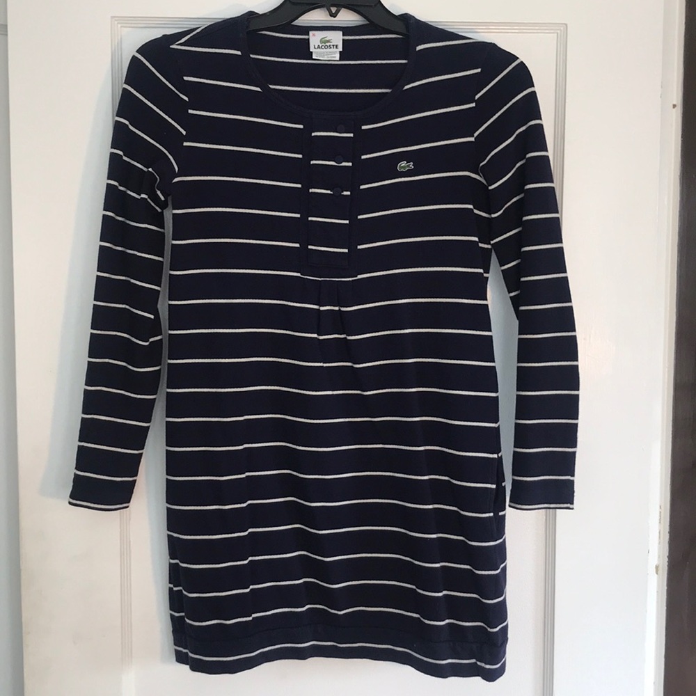 Lacoste striped long sleeve dress